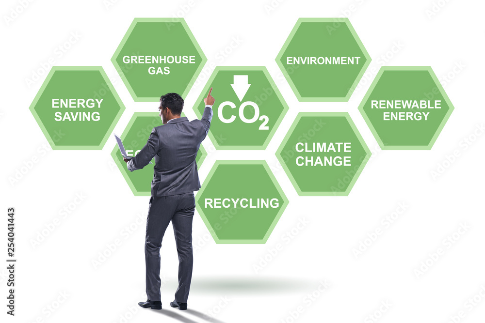 Businessman in ecology and environment concept Businessman in ecology and environment concept
