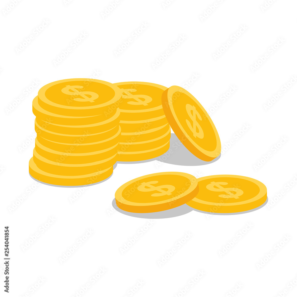 Golden coins stack. Vector illustration Golden coins stack. Vector illustration