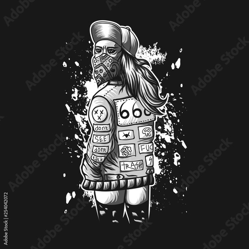Trash Metal Female Vector illustration