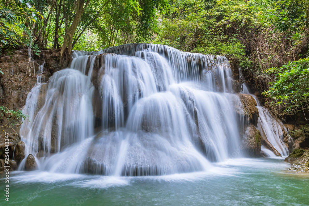 Huai Mae Khamin Waterfall tier 3, Khuean Srinagarindra National Park, Kanchanaburi, Thailand