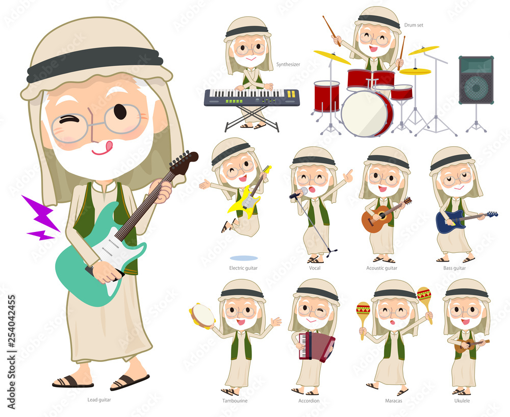 Arab Kandura old men_pop music Arab Kandura old men_pop music