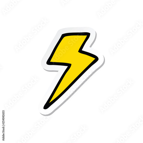 sticker of a cartoon lightning bolt