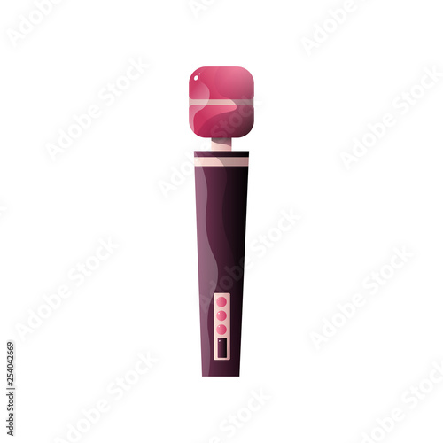 Intimate vibrating massager with mode buttons isolated on white background