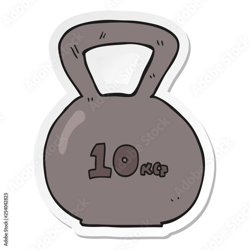 sticker of a cartoon 10kg kettle bell weight
