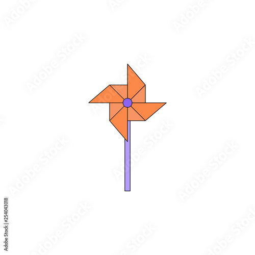 cartoon pinwheel toy colored icon. Signs and symbols can be used for web, logo, mobile app, UI, UX