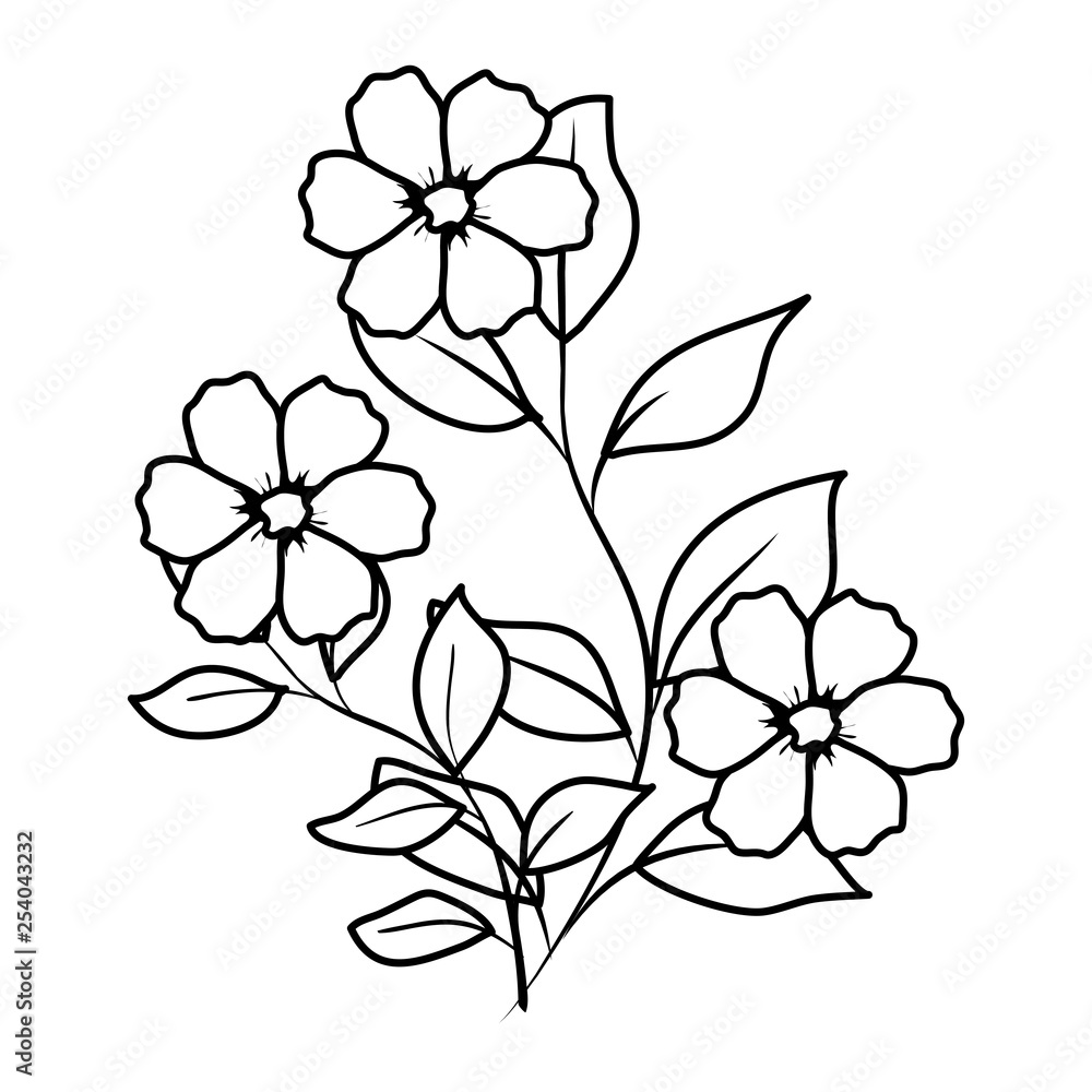 Fototapeta premium beautiful flowers decorative icon