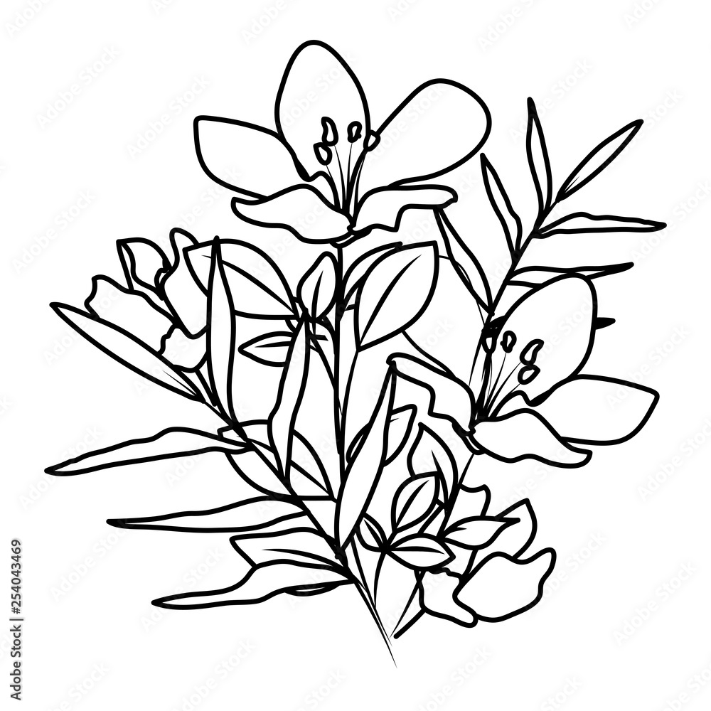 Fototapeta premium beautiful flowers decorative icon