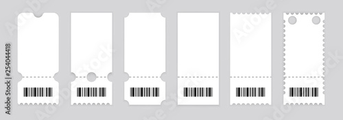 Realistic ticket design. Vector illustration.Symbol Coupon.Set of vintage grunge Collection Tickets. Template. - Vector 