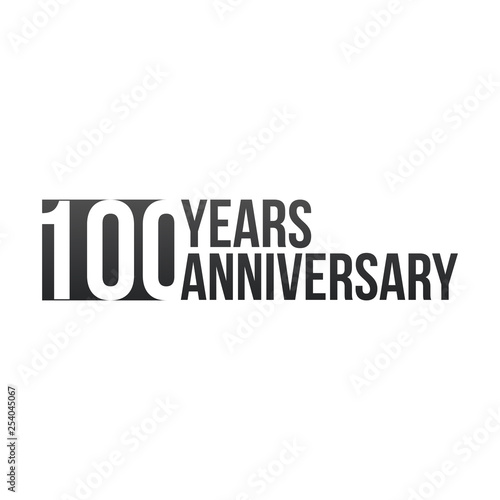 100 years anniversary design with simple design. Vector illustration isolated on white background.
