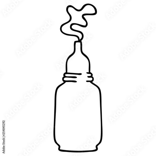 quirky line drawing cartoon glass bottled potion