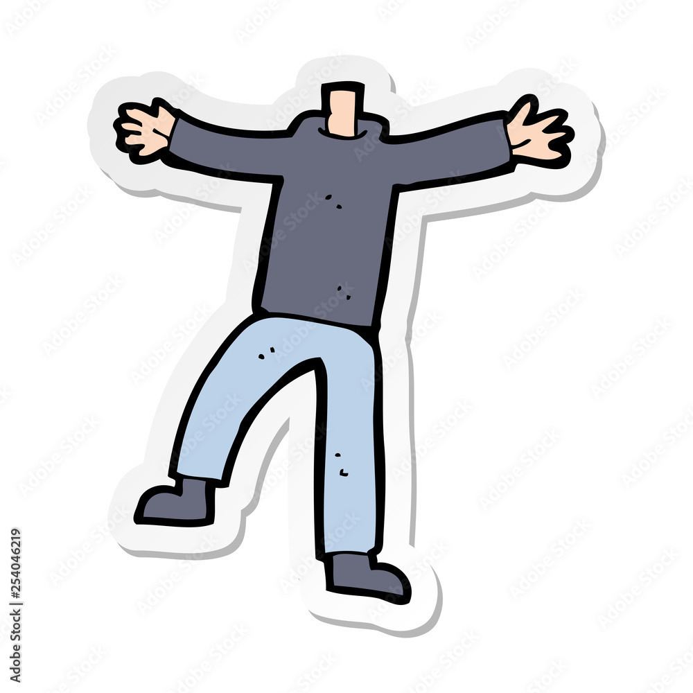 sticker of a cartoon male gesturing body sticker of a cartoon male gesturing body