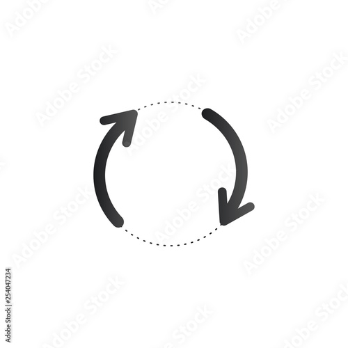Slika na platnu Spinning, rotating arrows in dashed circle