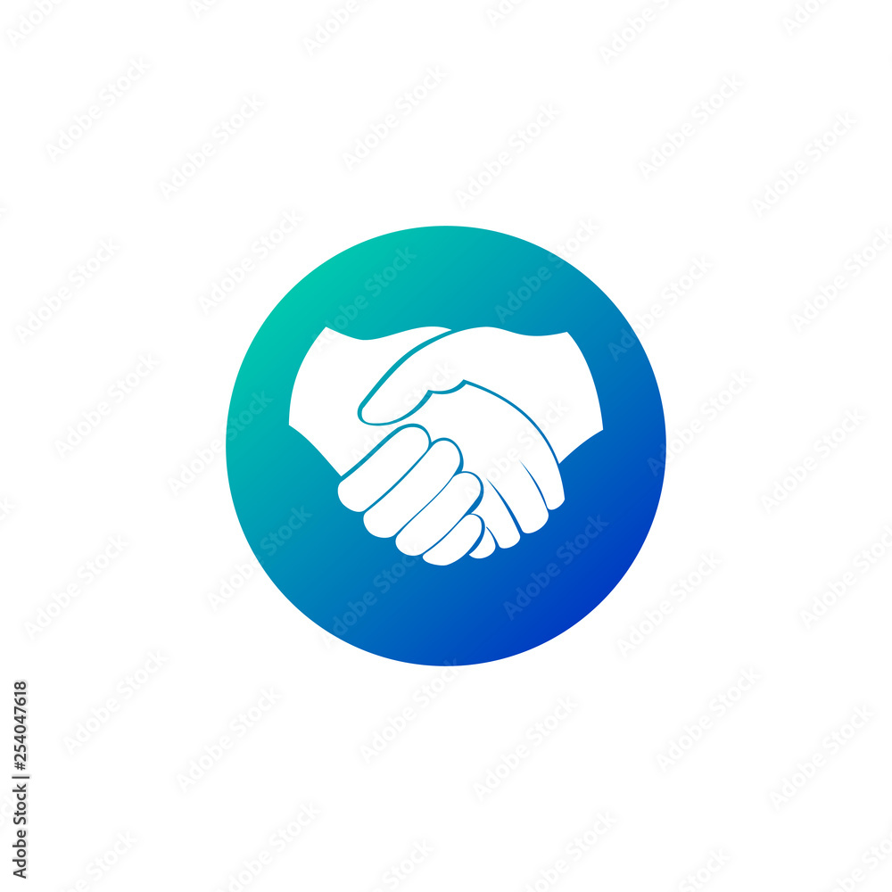 Business handshakein circle icon, contract agreement flat vector icon for apps and websites. Vector illustration isolated on white background. Business handshakein circle icon, contract agreement flat vector icon for apps and websites. Vector illustration isolated on white background.