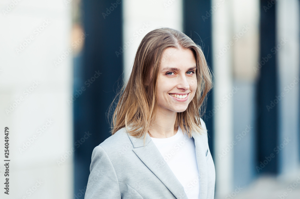Blonde young smiling businesswoman Blonde young smiling businesswoman