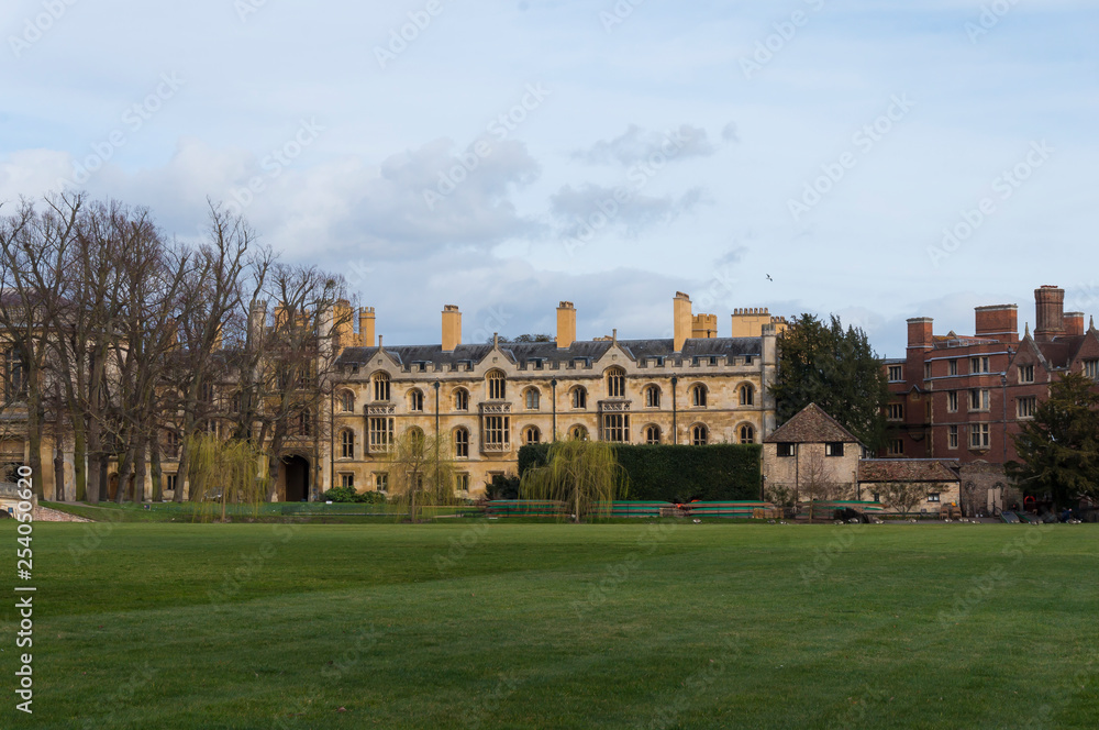 Cambridge City, United Kingdom - Exploring campus of Cambridge and its colleges on a summer day. Conceptual image of education and tourism.