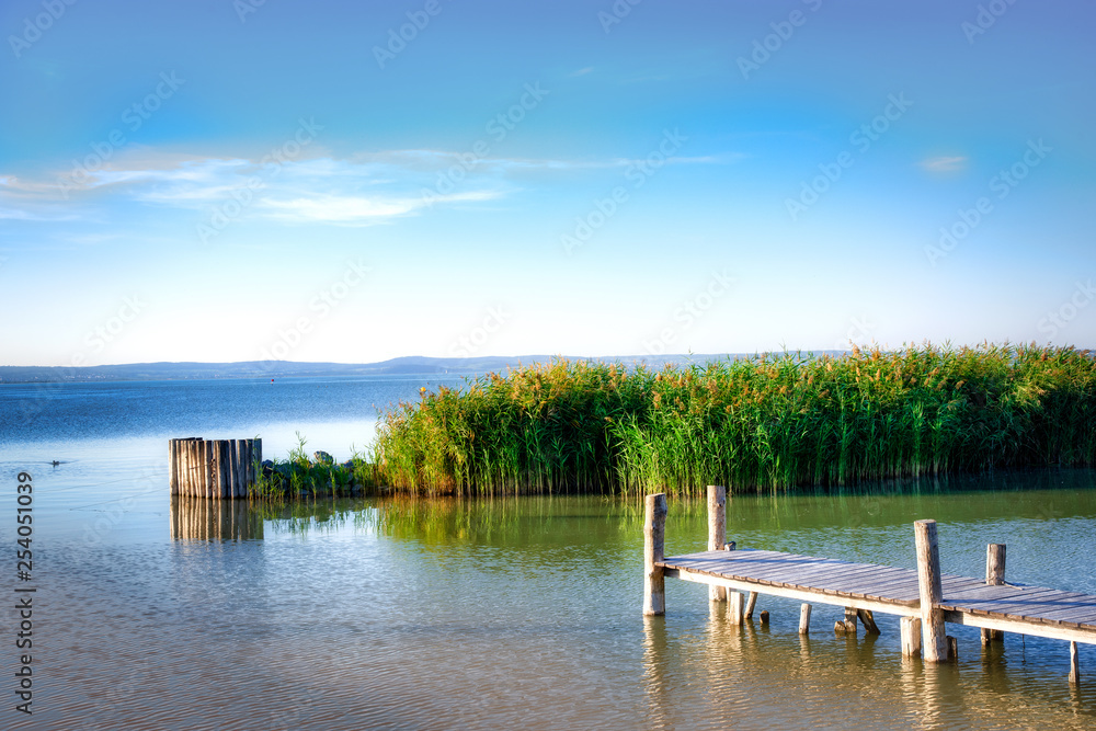 Fototapeta premium Idyllic place at the lake in Podersdorf
