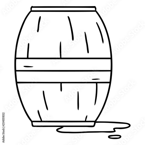 line drawing doodle of a wine barrel