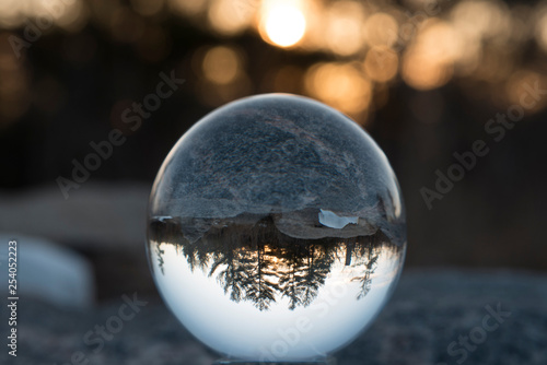 Sunset in a lens ball