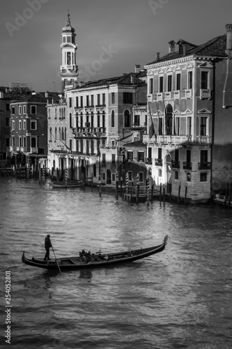 Grand Canal and Gondola - Venice (B&W) © Mike Potter