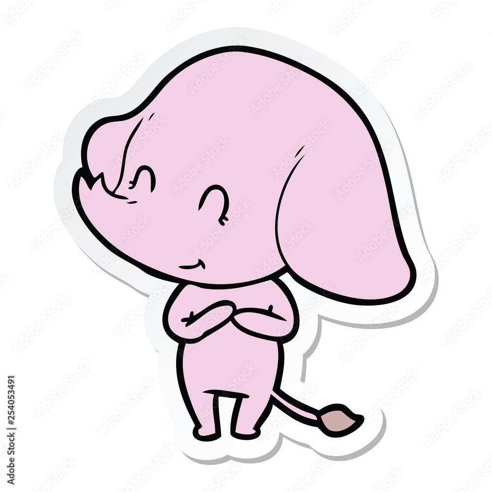 sticker of a cute cartoon elephant sticker of a cute cartoon elephant