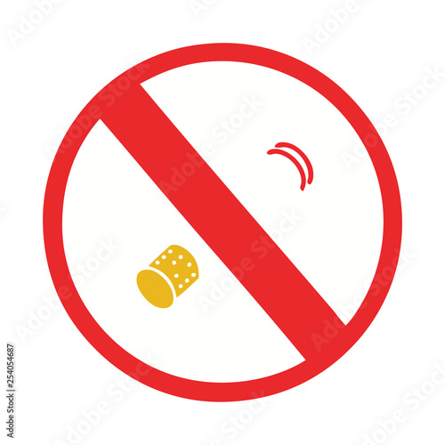 flat color retro cartoon no smoking allowed sign