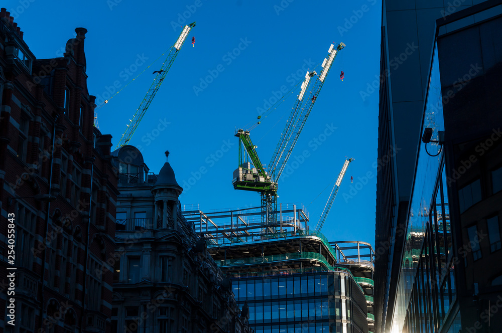 Naklejka premium Cranes Over London Skyline 