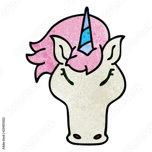 quirky hand drawn cartoon unicorn