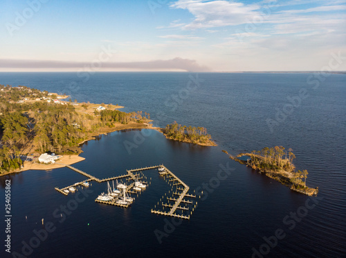 Whittaker Point in Oriental, NC with Smoke in the Distance photo