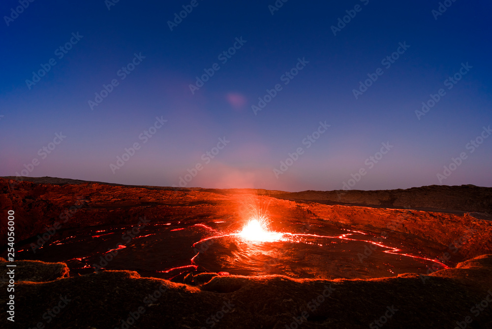 Red lava from Erta Ale