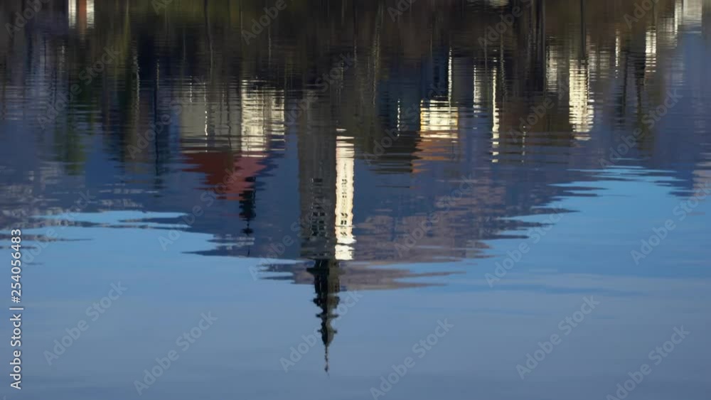 Beautiful water reflection and panoramic view of Bled island, Slovenia Beautiful water reflection and panoramic view of Bled island, Slovenia