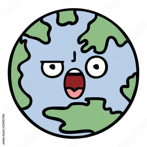 cute cartoon planet earth