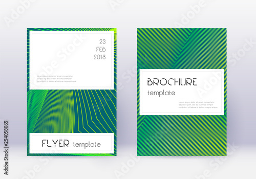 Stylish cover design template set. Green abstract 