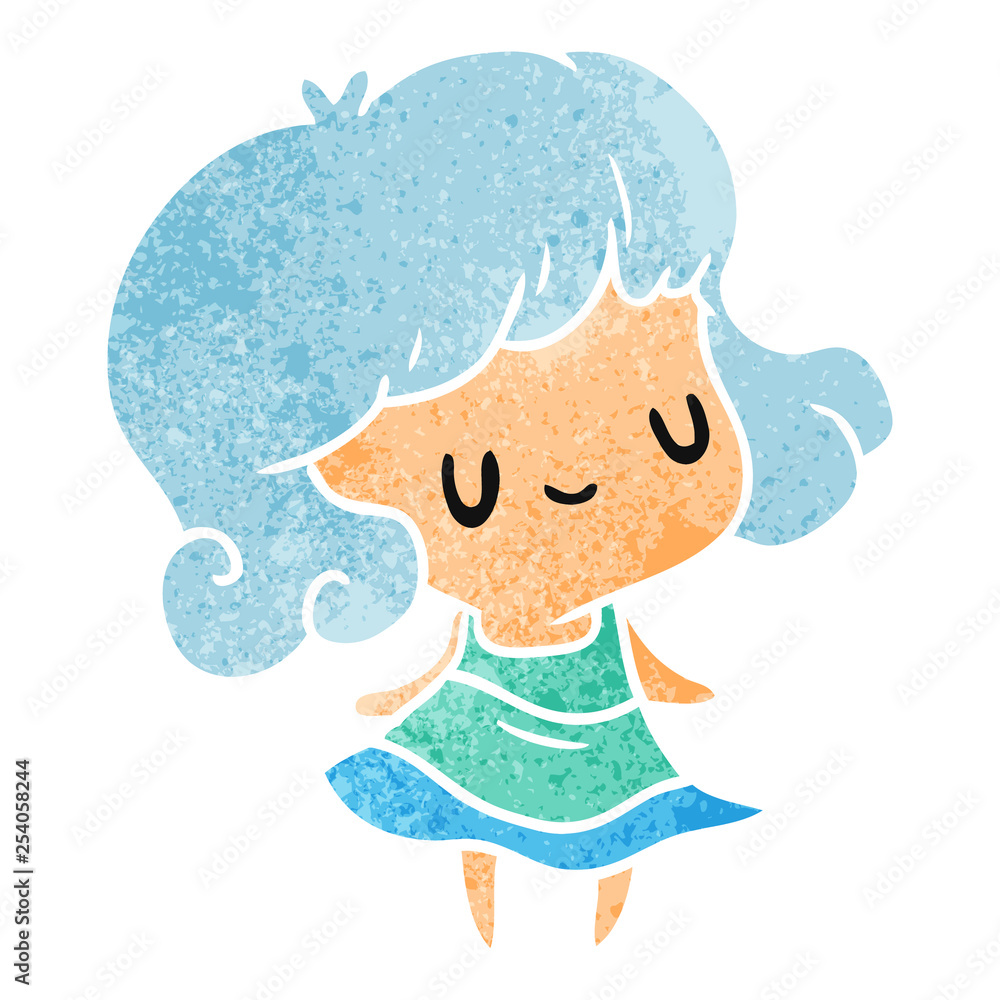 retro cartoon kawaii of cute girl retro cartoon kawaii of cute girl