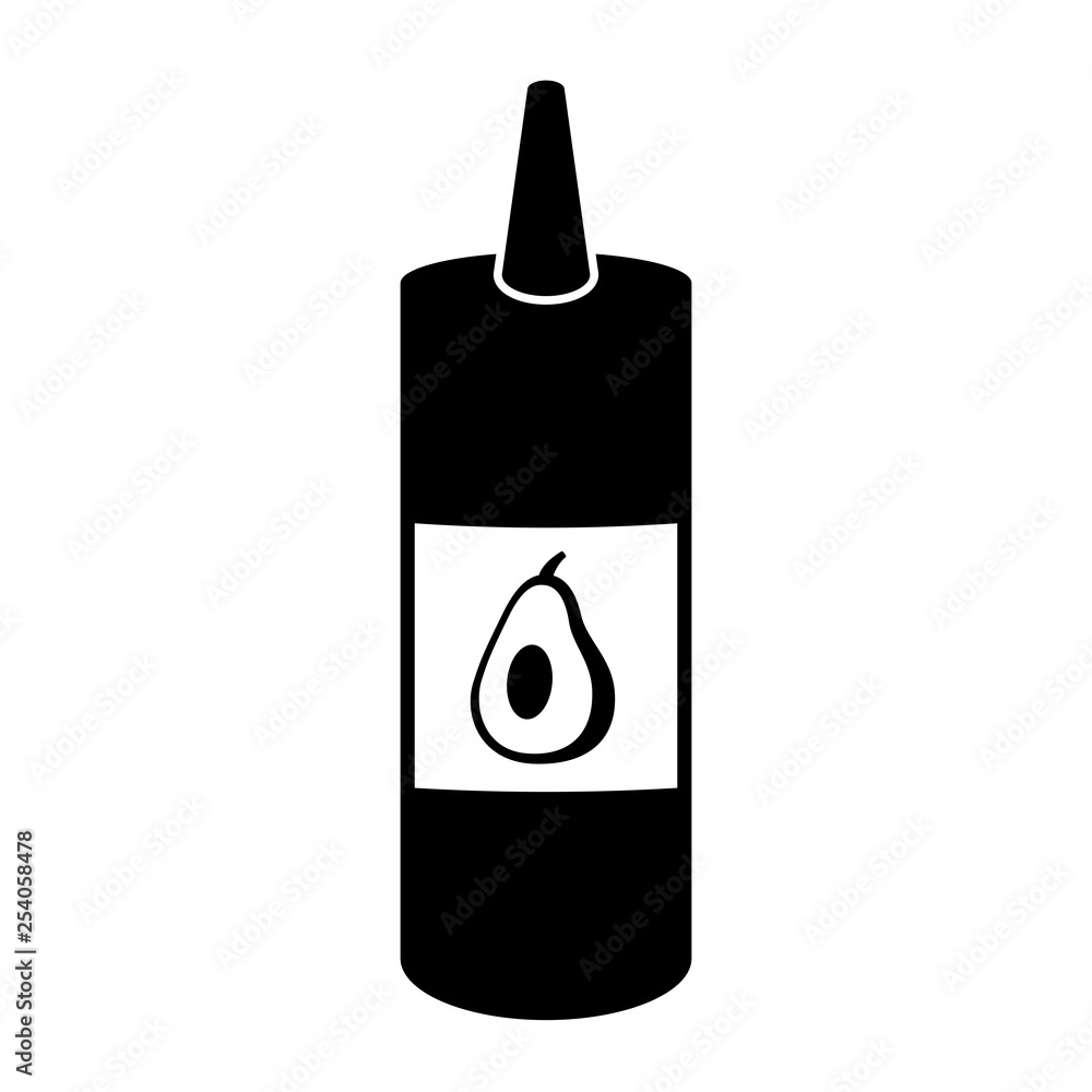 Isolated avocado sauce bottle icon. Vector illustration design Isolated avocado sauce bottle icon. Vector illustration design