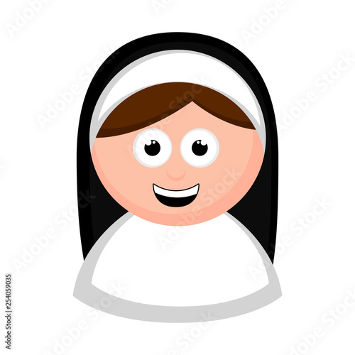 Isolated nun avatar cartoon. Vector illustration design
