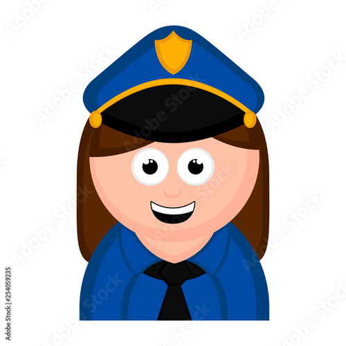 Isolated policewoman avatar cartoon. Vector illustration design