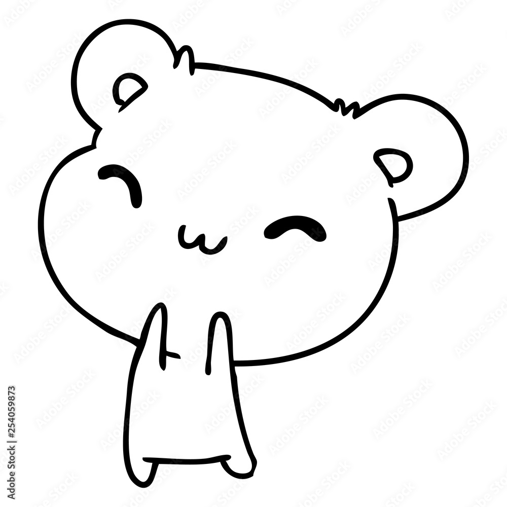 line drawing kawaii cute teddy bear line drawing kawaii cute teddy bear