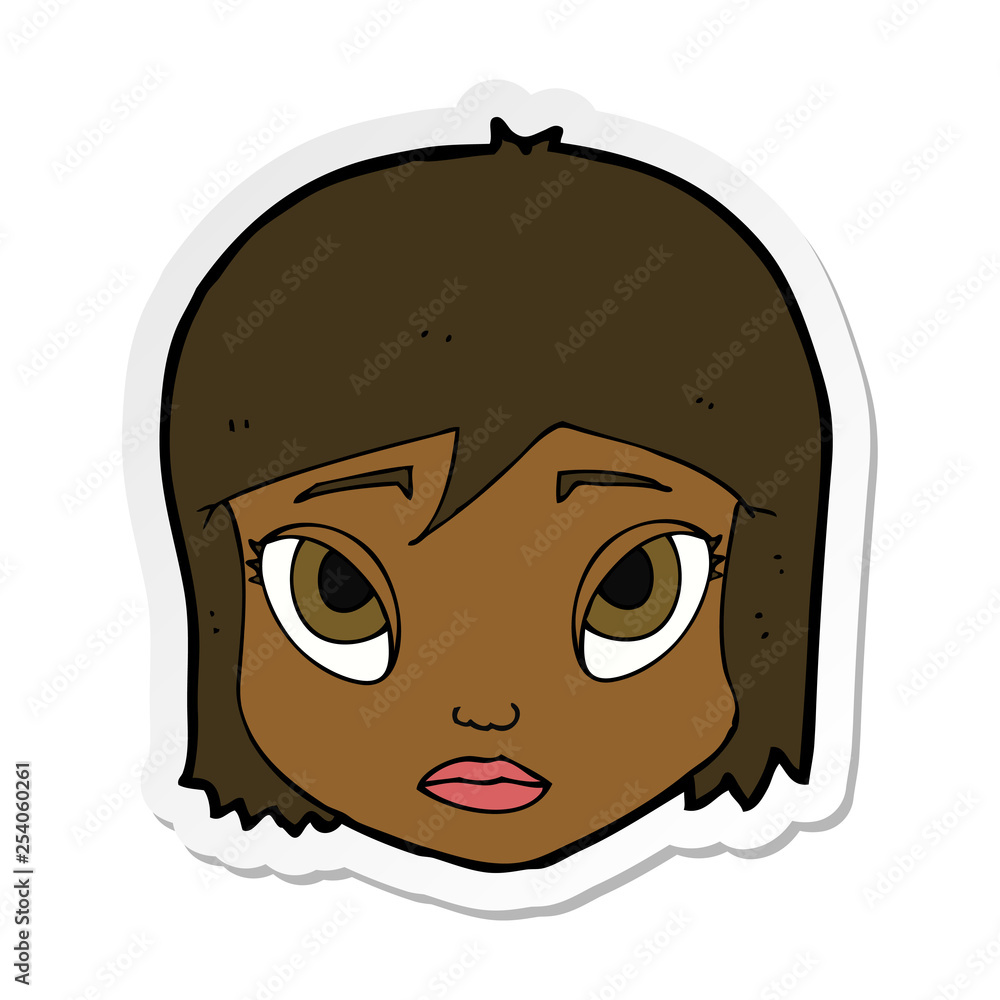 sticker of a cartoon female face sticker of a cartoon female face