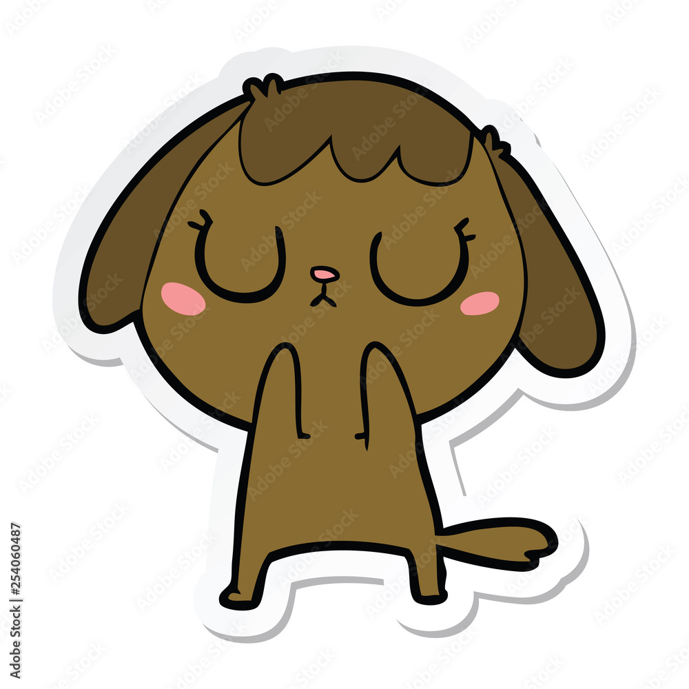Obraz premium sticker of a cute cartoon dog