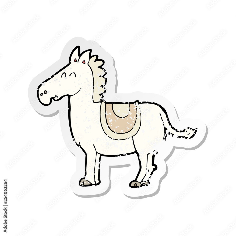 Fototapeta premium retro distressed sticker of a cartoon donkey
