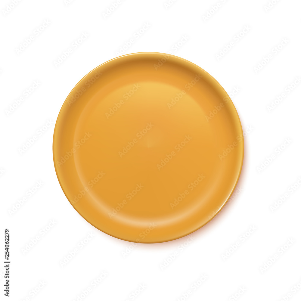 Yellow Realistic Plate Yellow Realistic Plate