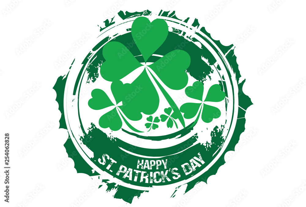 Happy St. Patrick's Day design on a white background. Vector illustration.