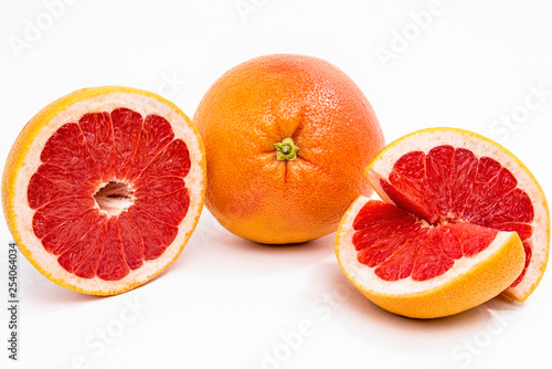 grapefruit on a white background in the cut