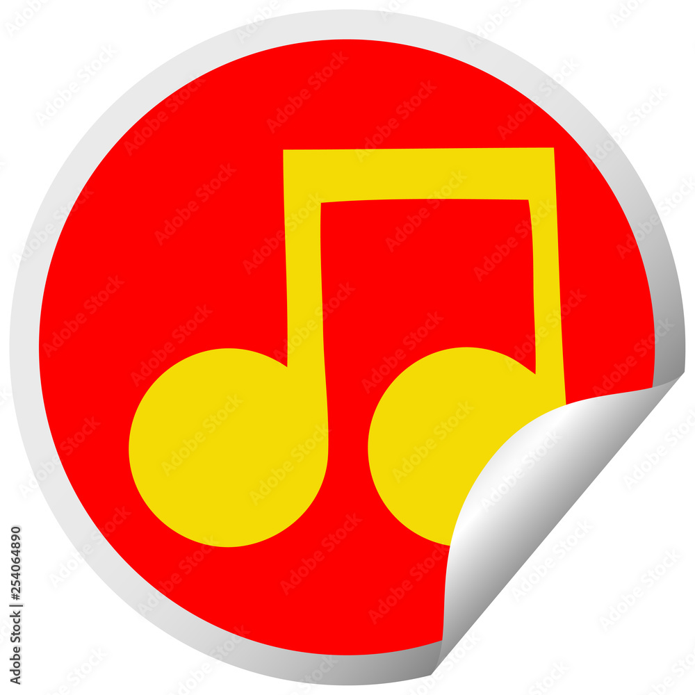 circular peeling sticker cartoon musical note circular peeling sticker cartoon musical note