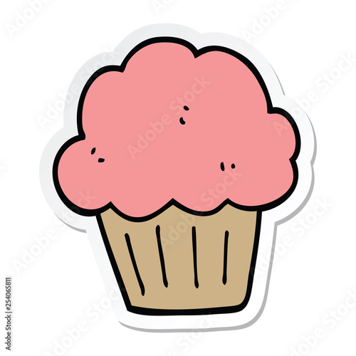 sticker of a cartoon  muffin