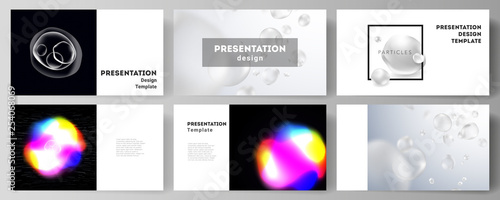 The vector layout of the presentation slides design business templates. SPA and healthcare design, sci-fi technology background. Abstract futuristic or medical consept backgrounds to choose from