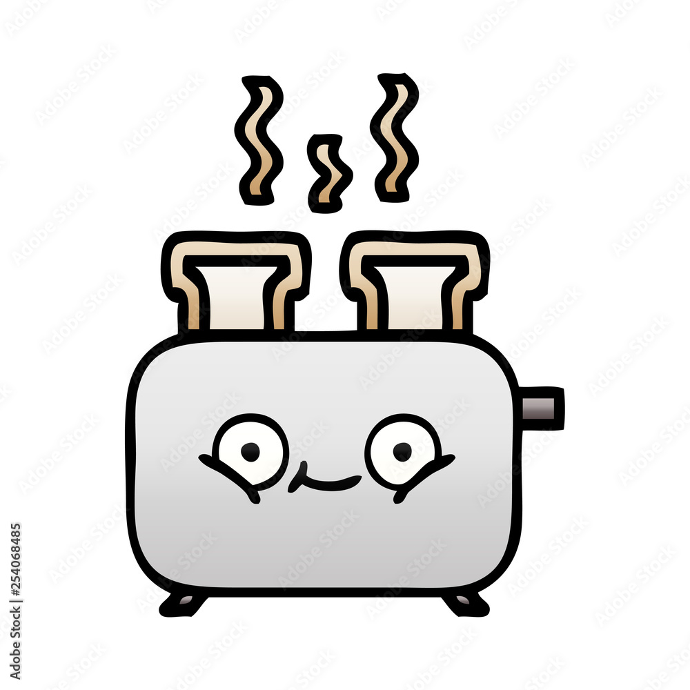 gradient shaded cartoon of a toaster gradient shaded cartoon of a toaster