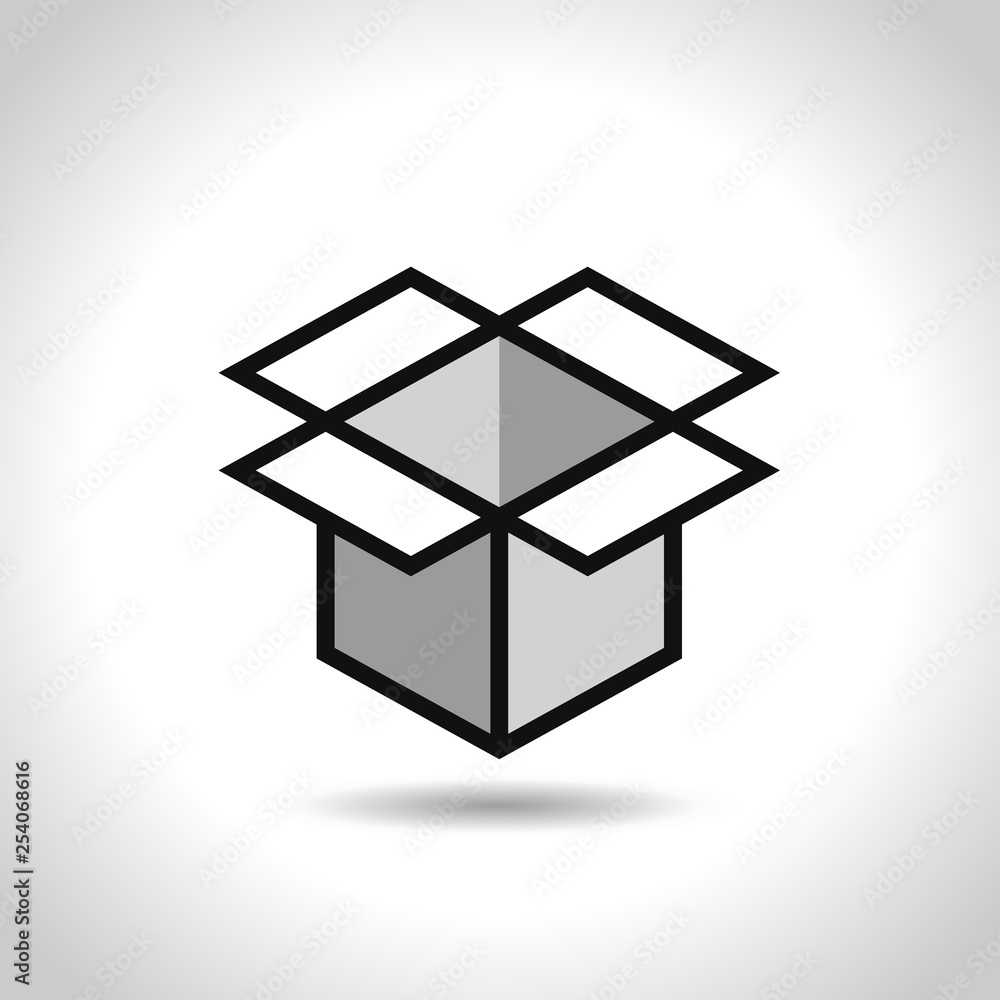 Open box symbol. Symbol of packaging. Eps, vector illustration. Open box symbol. Symbol of packaging. Eps, vector illustration.