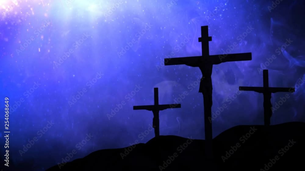 It is Finished Three Crosses 4K features three cross silhouettes with ...