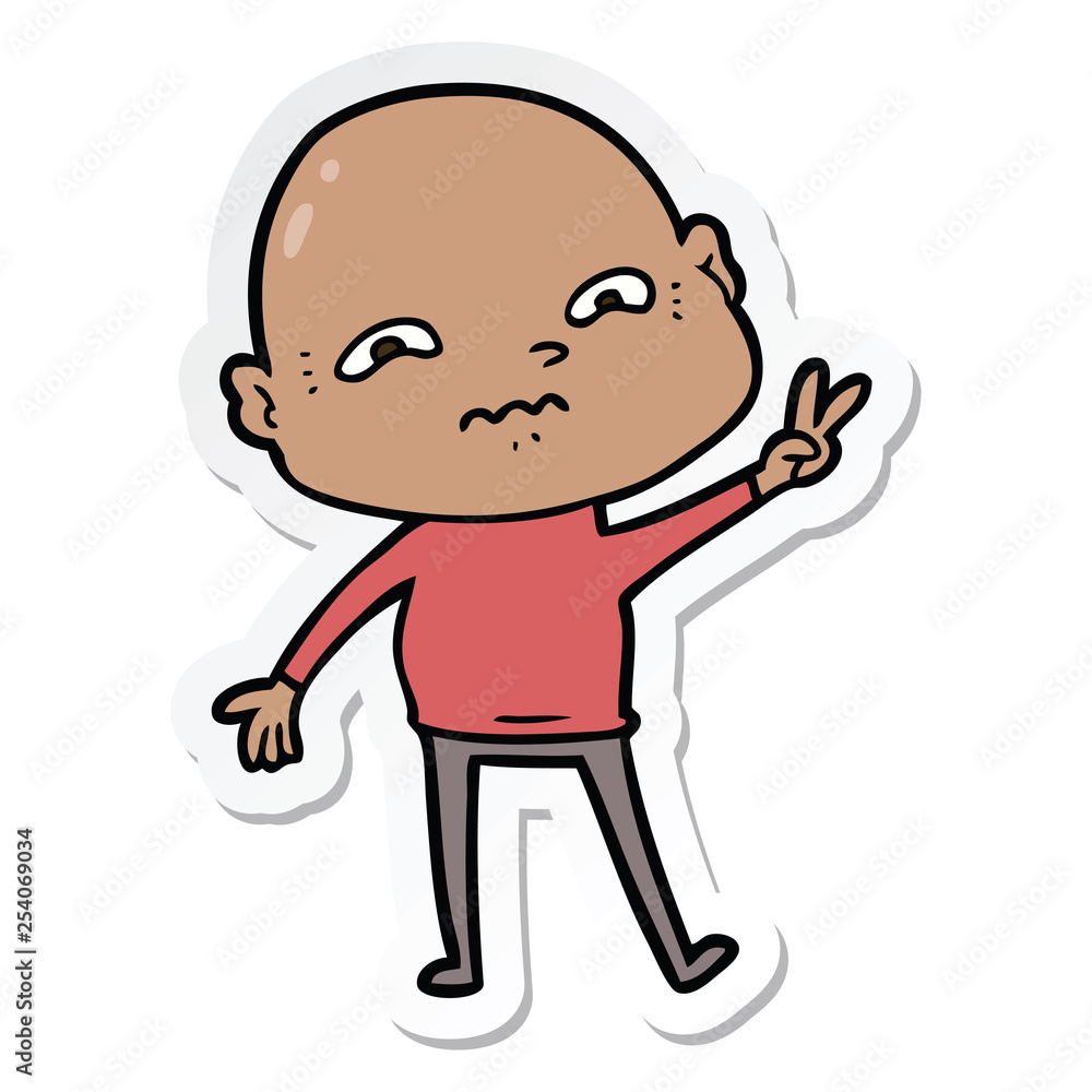 Obraz premium sticker of a cartoon nervous man